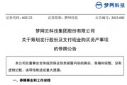 A股突發(fā)！又一重大資產(chǎn)重組，夢(mèng)網(wǎng)科技明起停牌