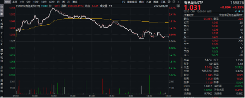 有色蓄勢高飛！有色龍頭ETF（159876）盤中逆市漲超3%！銅、金、鋁攜手上攻，北方銅業(yè)漲停封板