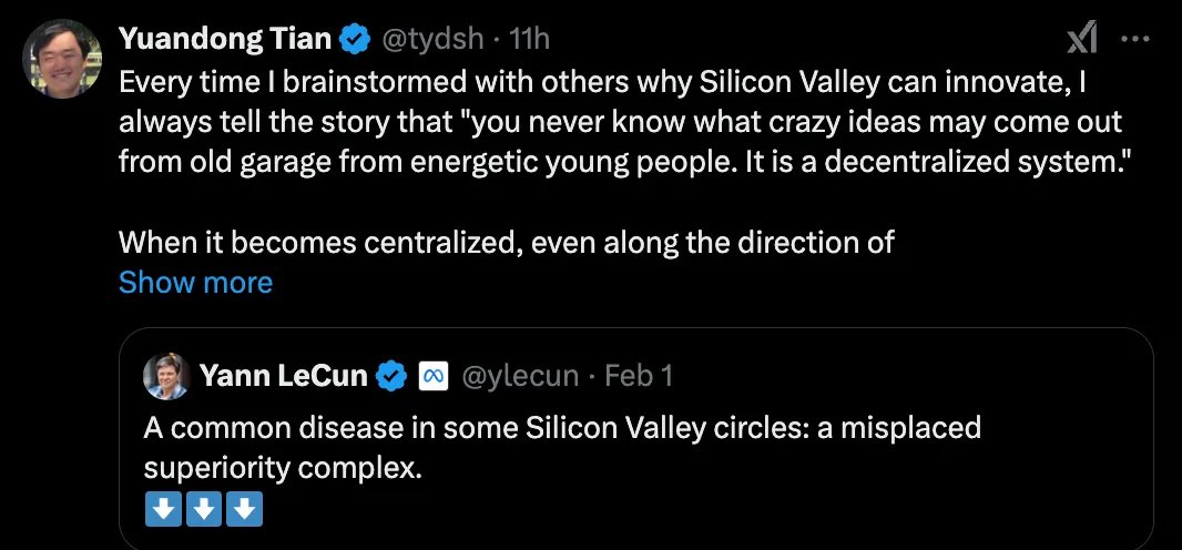 DeepSeek綜合征？Yann LeCun：硅谷存在一種“錯位的優(yōu)越感”