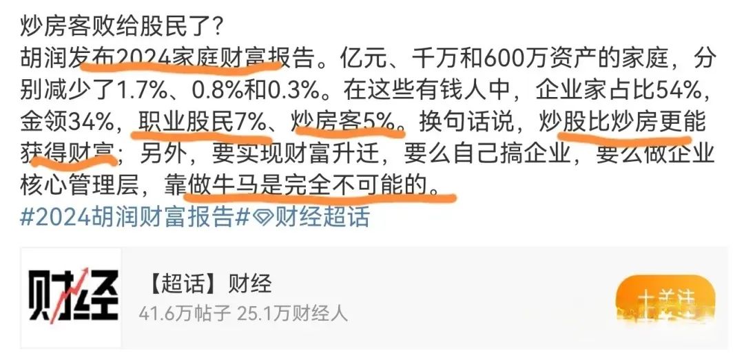 中國(guó)超高凈值家庭中，職業(yè)股民占比14%